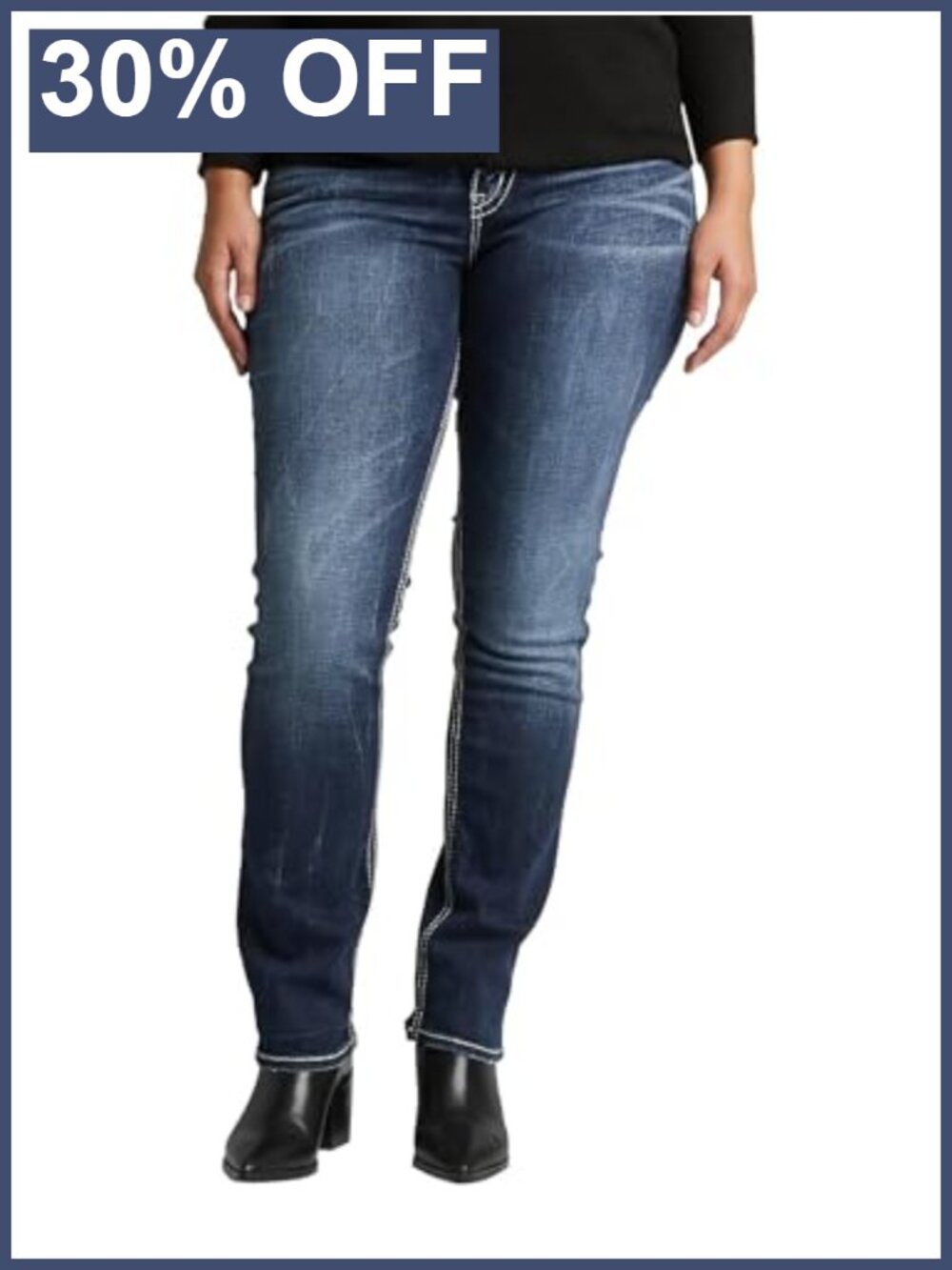 Silver Jeans Co. Women's Suki Mid Rise Curvy Fit Skinny Jeans